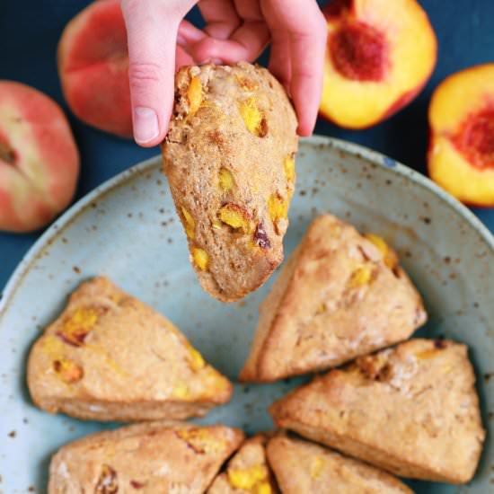 Vanilla Peach Coconut Butter Scones