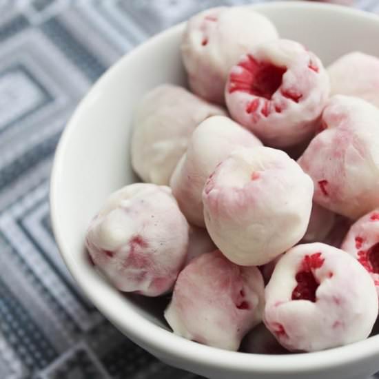 Frozen Yogurt Covered Raspberries