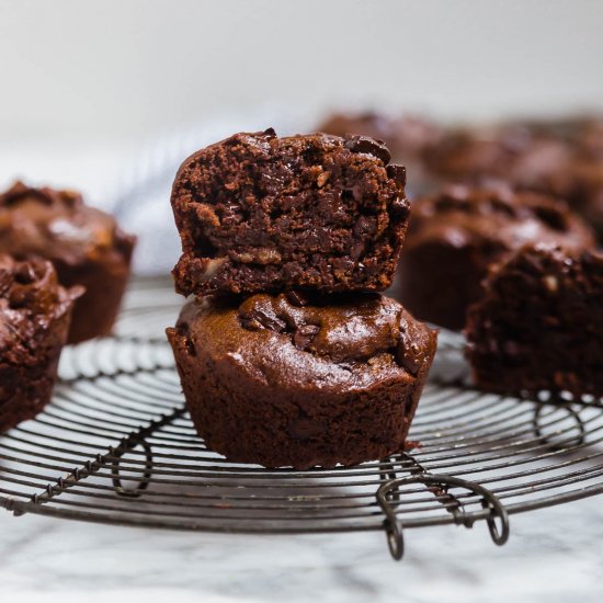 Double Chocolate Banana Muffins