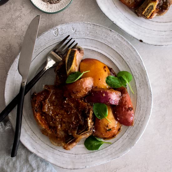 Pork Chops with Nectarines