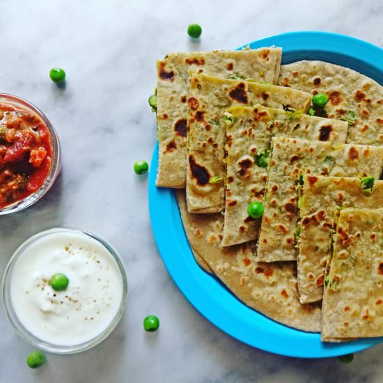 Green Peas Paratha Recipe