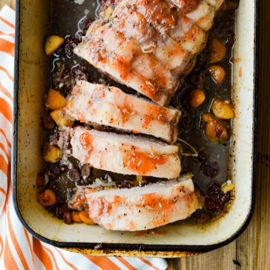 Fruit Stuffed Pork Loin Roast