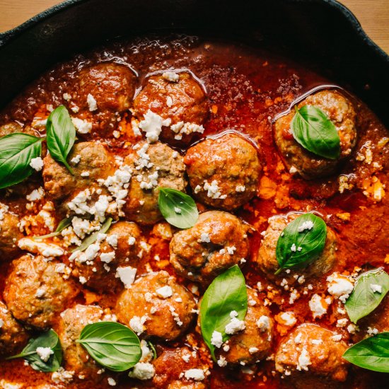 Lamb Meatballs With Feta and Lemon