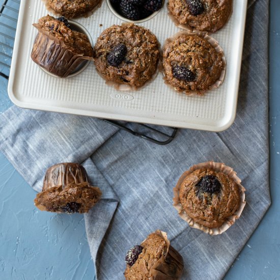 blackberry bran muffins