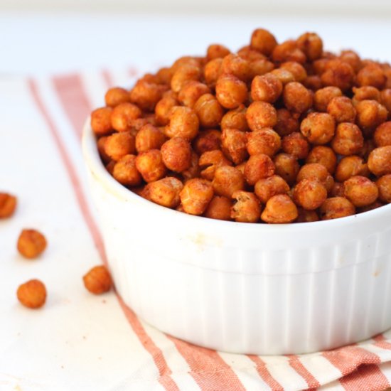 Crunchy Roasted BBQ Chickpeas