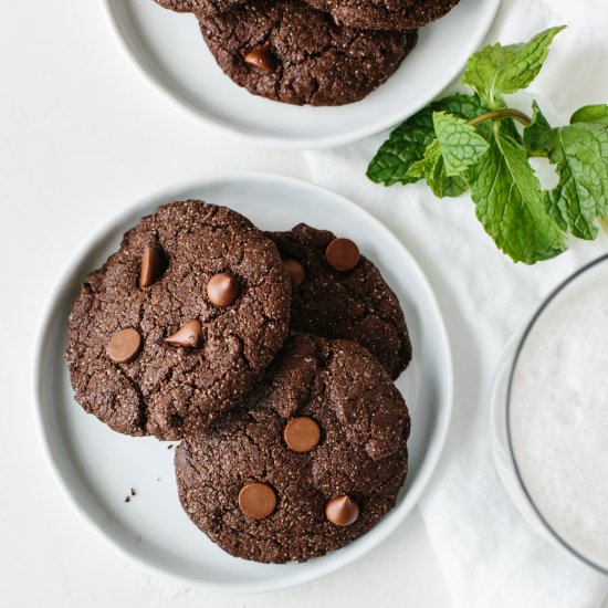 Mint Double Chocolate Chip Cookies