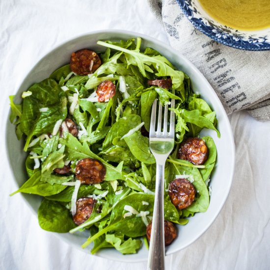 Zesty Spinach Salad with Chorizo