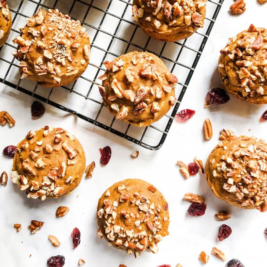 Spiced Cranberry Pumpkin Muffins