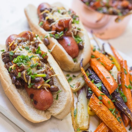 Gourmet Chili Cheese Dogs