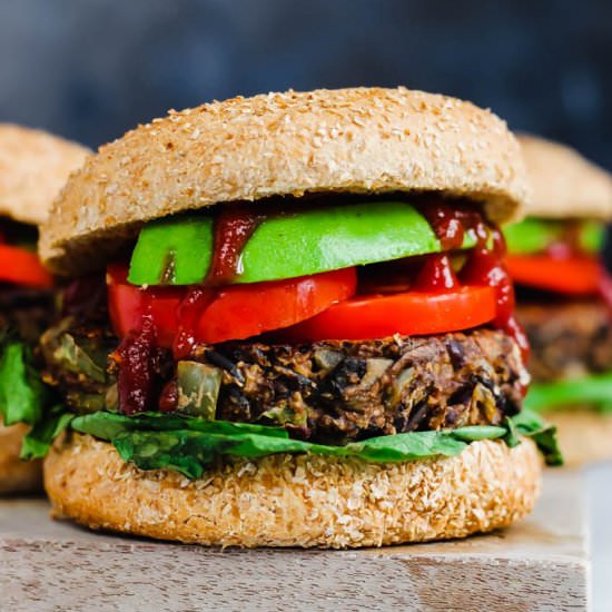 Wild Rice Mushroom Veggie Burgers