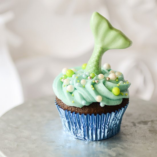 Chocolate Mermaid Tail Cupcake