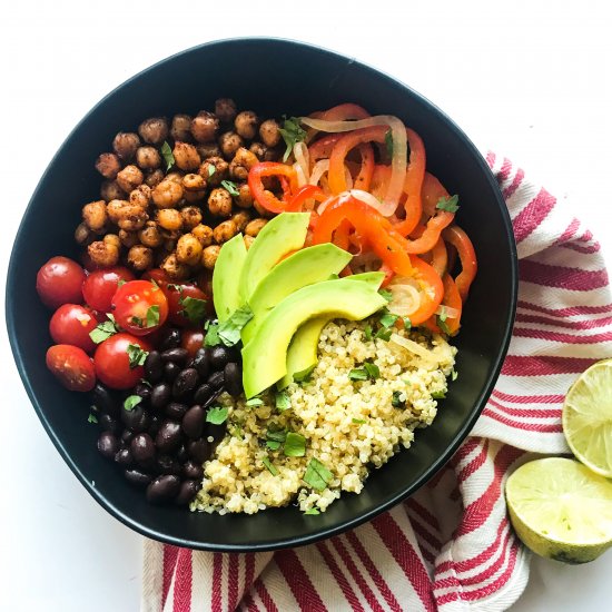 Crispy Chickpea Burrito Bowls