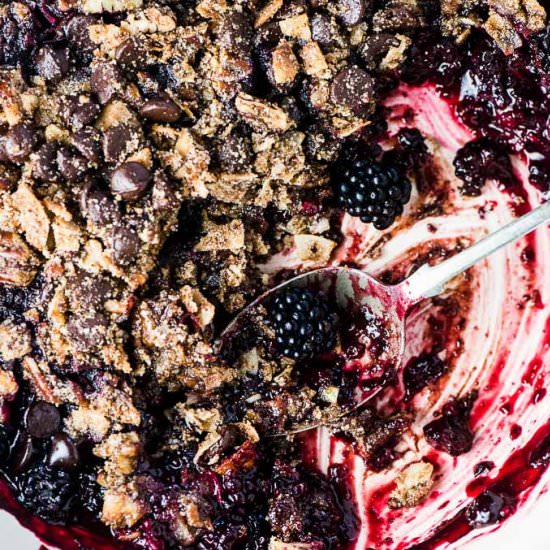 Chocolate Blackberry Crumble