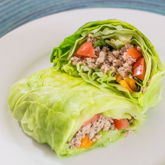 Ground Turkey Stuffed Cabbage Wraps