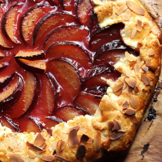 Rustic Plum Galette with Almonds