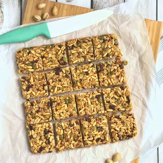 Cranberry Pistachio Granola Squares