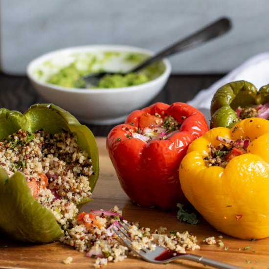 Quinoa + Veggie Stuffed Peppers