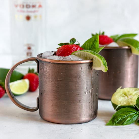 Strawberry Basil Moscow Mule