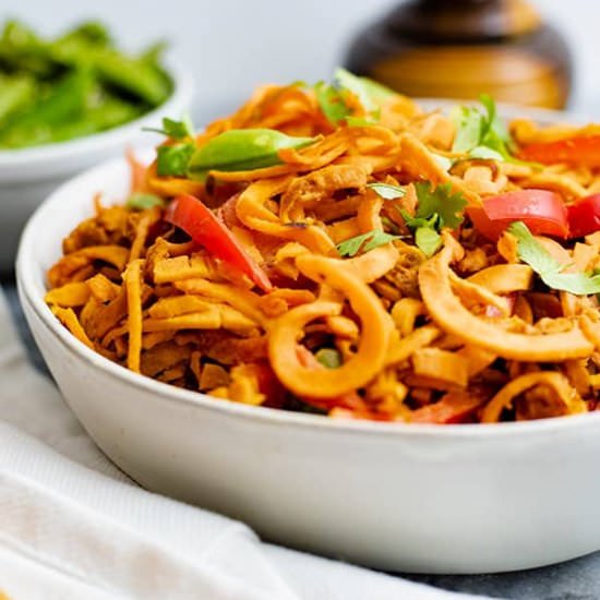 Spicy Peanut Sweet Potato Pasta