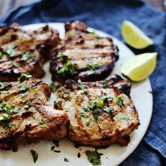 Grilled Jerk Pork Chops