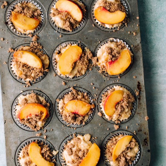 Peach Muffins with Streusel Topping