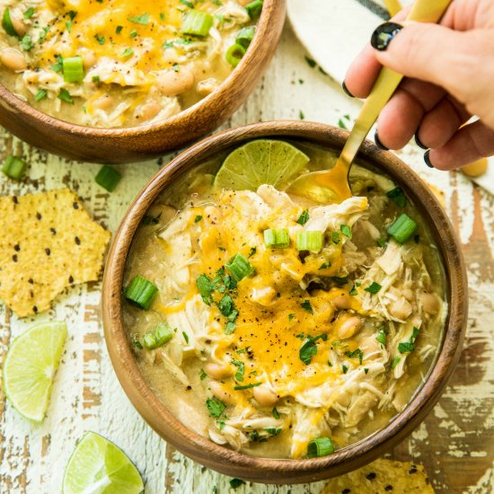 Slow Cooker White Chicken Chili