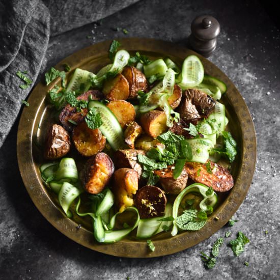 Vegan lemon roasted potato salad