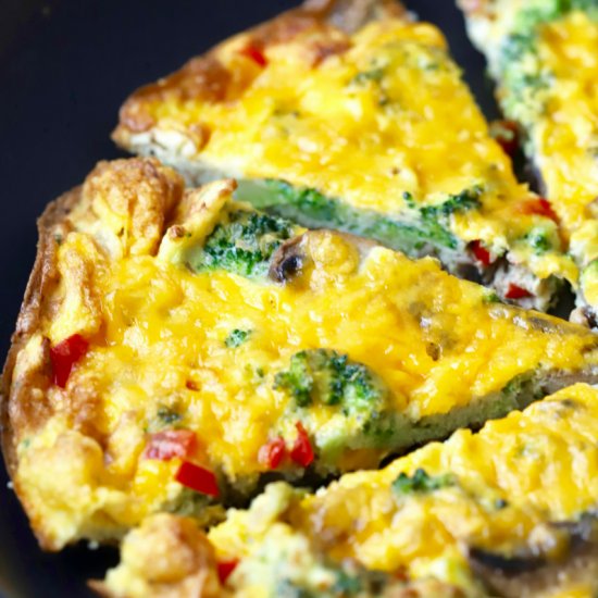 Easy Mushroom and Broccoli Frittata