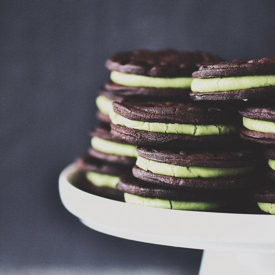 Black Lava-Salted Matcha Oreos