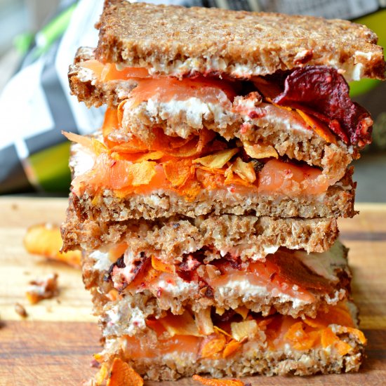 Crunchy Smoked Salmon Sandwich