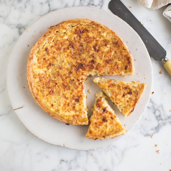 Cheese & onion quiche