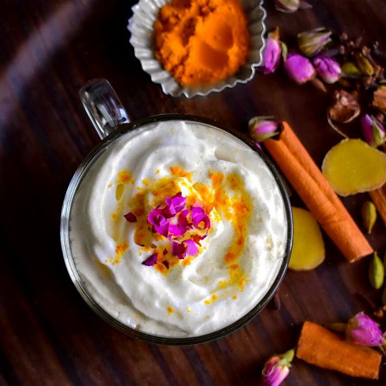 Turmeric-Rose Chai Tea Latte