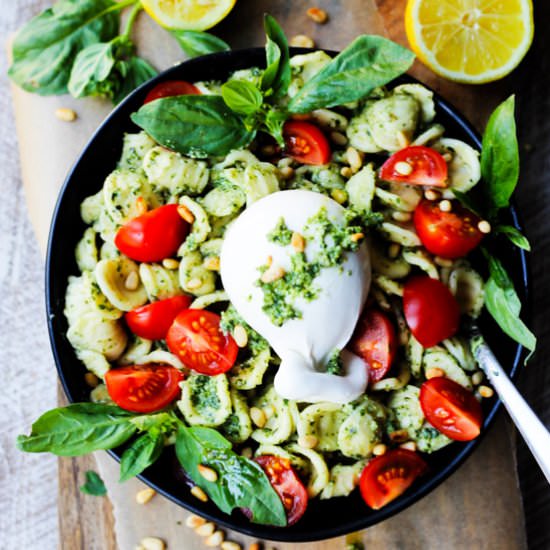 Burrata Pasta with Pesto