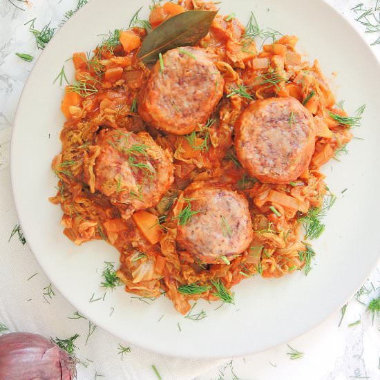 Vegan Meatballs in Young Cabbage