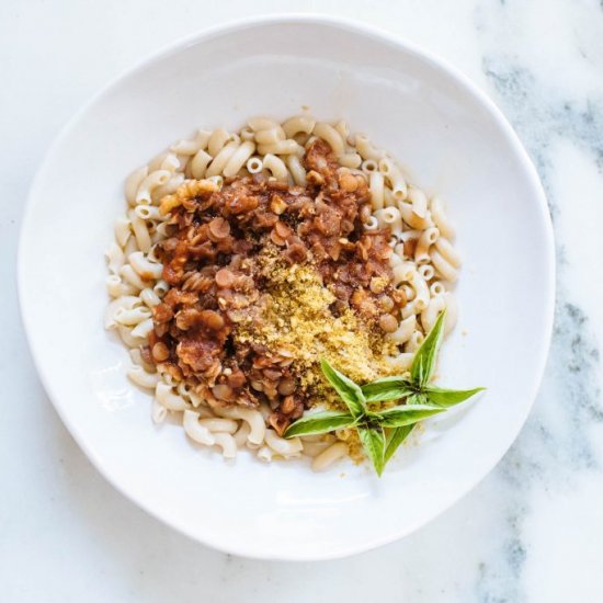 Simple Plant-Based Lentil Bolognese