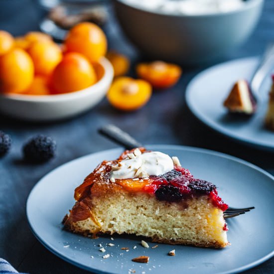 Plum Blackberry Upside Down Cake