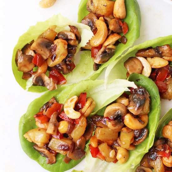 Mushroom Teriyaki Lettuce Wraps