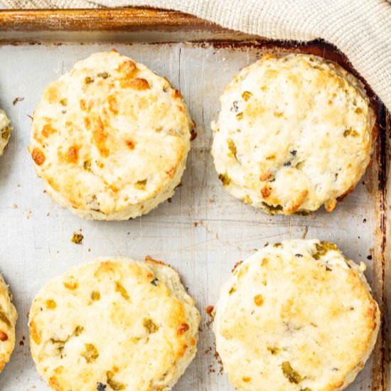 Cheesy Green Chile Biscuits