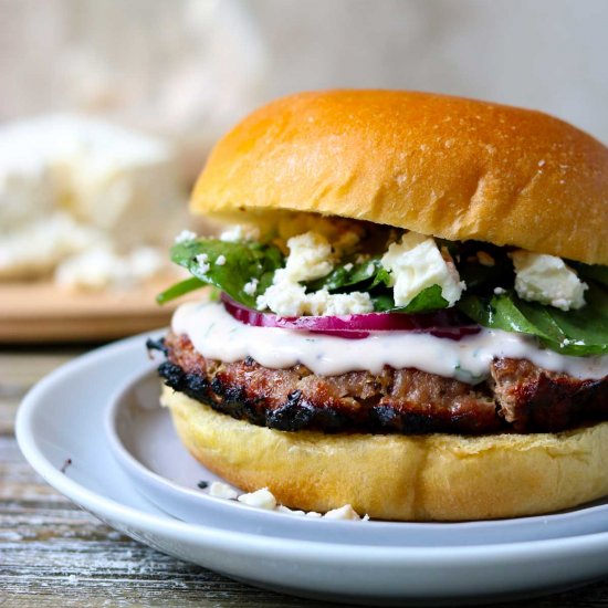 Grilled Greek Turkey Burger