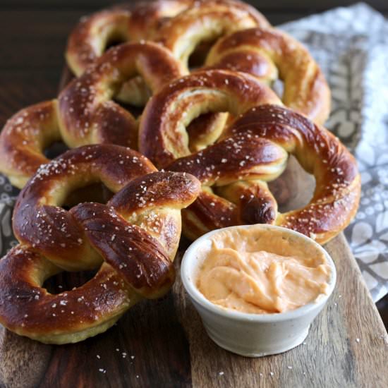 Pretzels & Cream Cheese Beer Dip