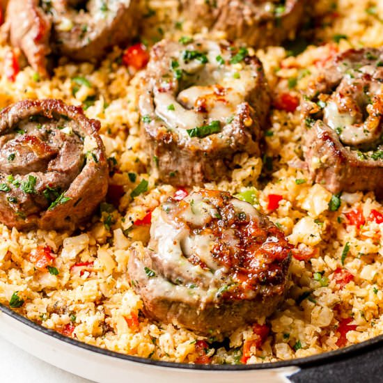 Cauliflower Rice & Steak Rolls