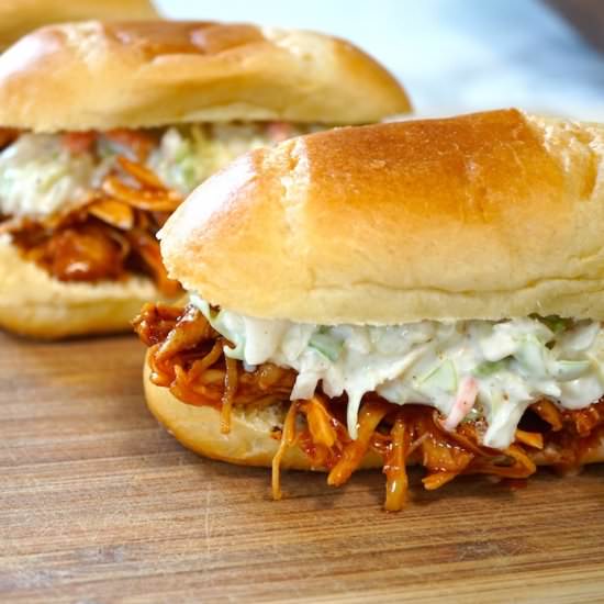 Crock Pot BBQ Chicken Sandwiches