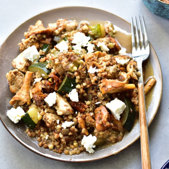 Buckwheat risotto with chicken