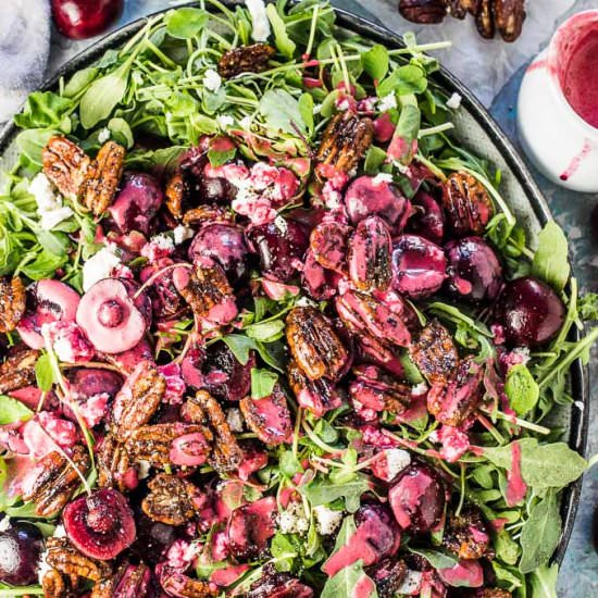 Fresh Cherry Salad with Arugula