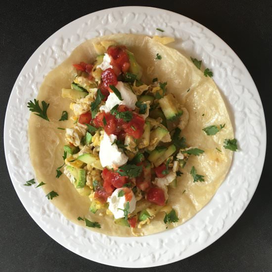 Zucchini breakfast burritos