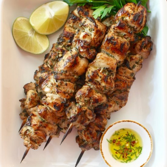 Lime-Garlic Chicken Kebabs