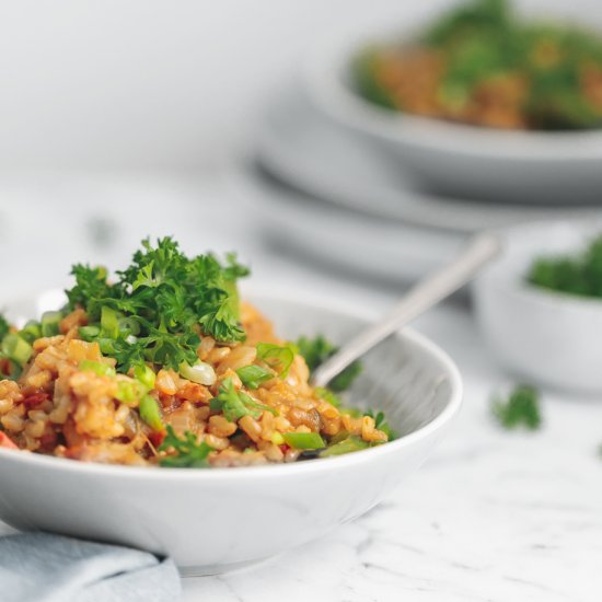 Vegan Brown Rice Jambalaya