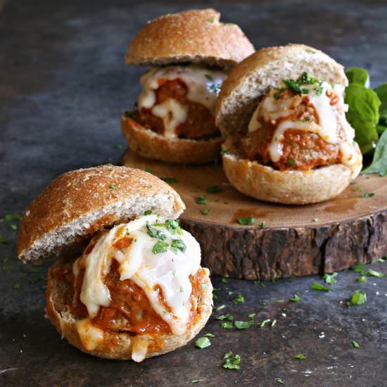 Cheesy Meatball Sliders