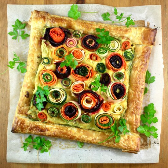 Veggie rose tart