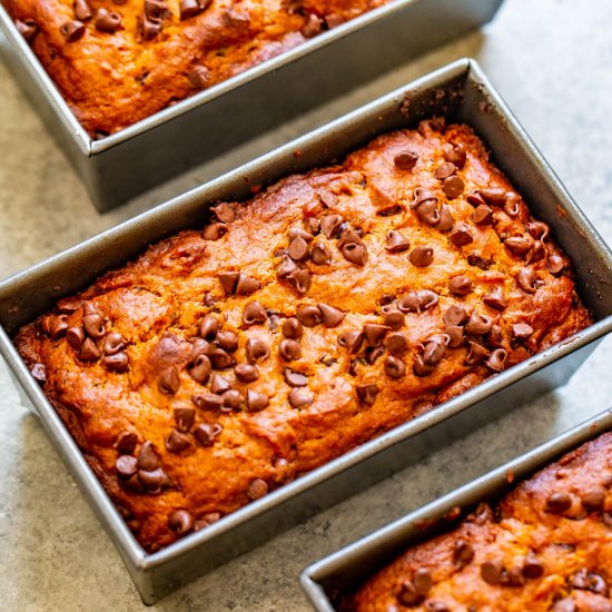 Mini Chocolate Chip Pumpkin Bread